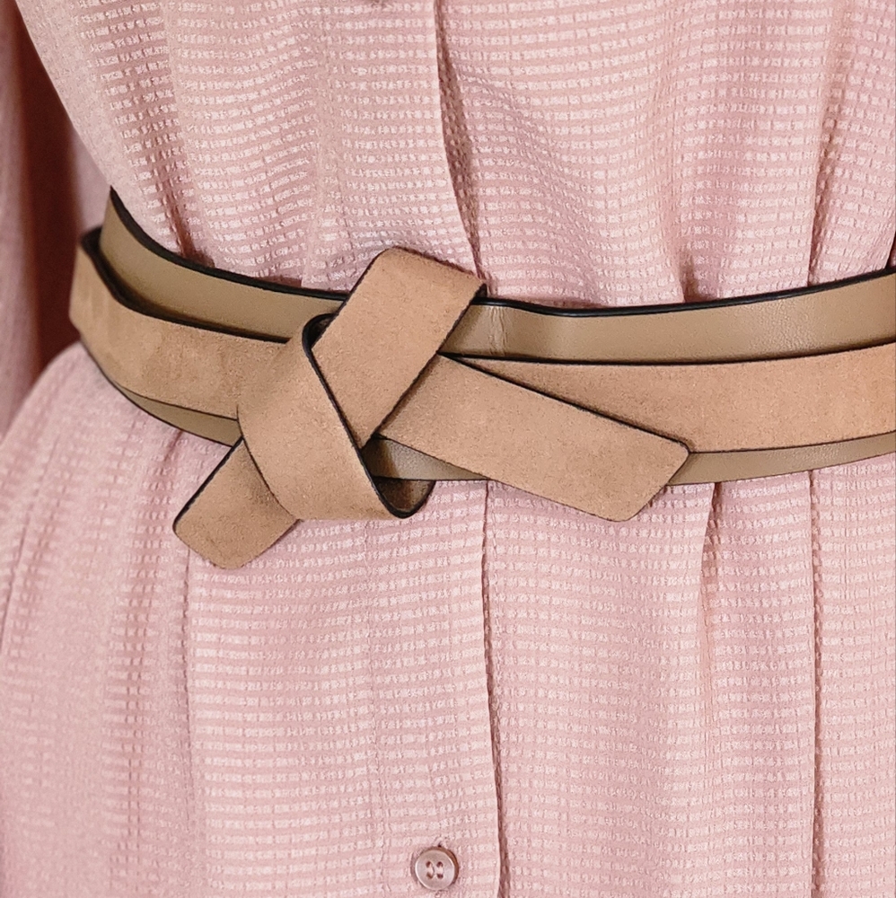 NWOT Mixed fabric knot belt - Picture 2 of 7